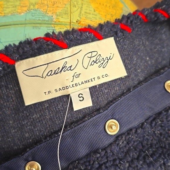 🎄Tasha Polizzi Saddleblanket Snap Sherpa Fleece Jacket Patchwork Kittens Xmas - Picture 2 of 7